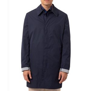 NWT Tallia Slim-Fit Double-Face Navy Raincoat L